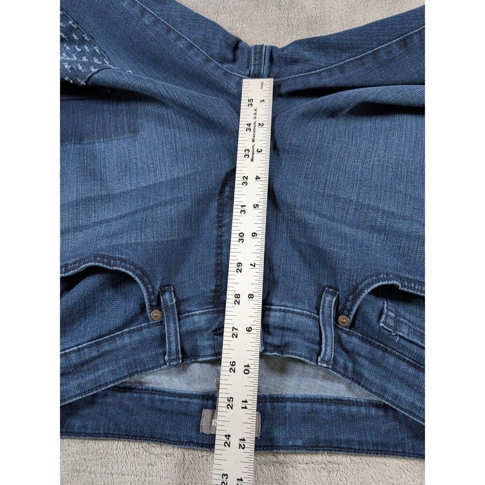 Martha Stewart Jeans Womens 10P Petite Skinny Ankle Blue Stretch Knee Patch - Picture 13 of 15